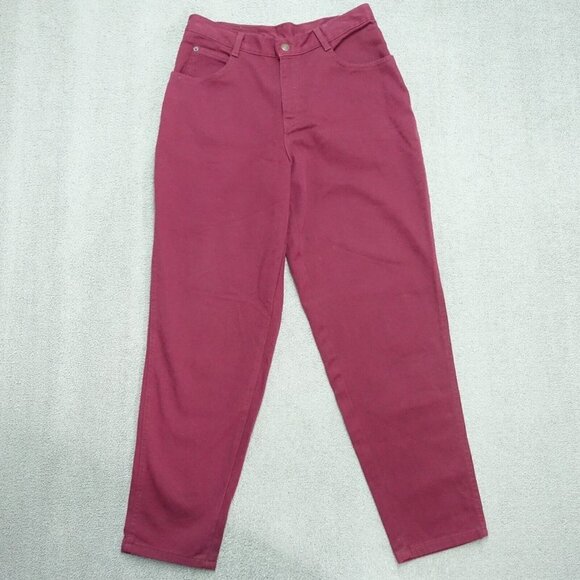 Gitano Pants Women's 14 Average Burgundy 100% Cotton Straight Leg Denim Jeans - Picture 1 of 7